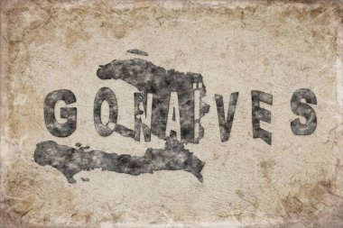 Haiti Gonaives Haritası ve Beyaz Harf Tasarımı