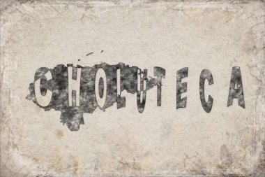 Honduras Choluteca Haritası ve Beyaz Harf Tasarımı