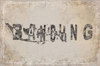 Endonezya Bandung Haritası ve Beyaz Harf Tasarımı