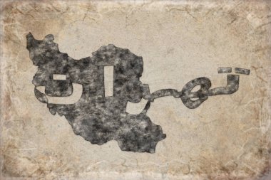 İran Tahran Haritası ve Beyaz Harf Tasarımı