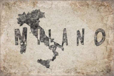 İtalya Milan Haritası ve Beyaz Harita Tasarımı