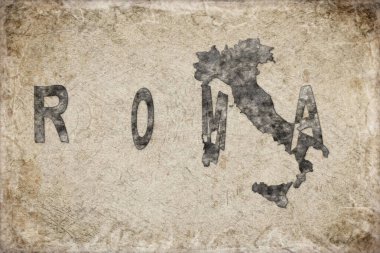 İtalya Roma Haritası ve Beyaz Harita Tasarımı