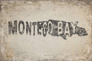 Jamaika Montego Körfezi Haritası ve Beyaz Harf Tasarımı