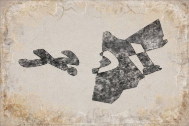 Jordan Irbid Haritası ve Beyaz Harf Tasarımı