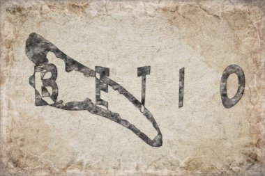 Beyaz Üzerine Kiribati Betio Haritası ve Harf Tasarımı