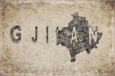 Kosova Cilan Haritası ve Harflerin Beyazlar Üzerine Tasarımı