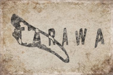 Kiribati Tarawa Haritası ve Beyaz Harf Tasarımı