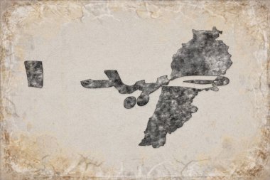 Lübnan Sidon Haritası ve Beyaz Harf Tasarımı