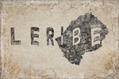 Lesotho Leribe Haritası ve Beyaz Harf Tasarımı