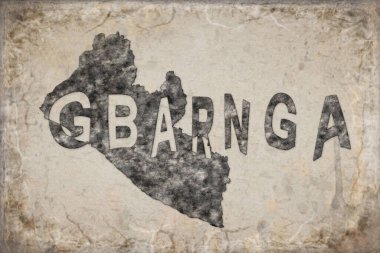 Liberya Gbarnga Haritası ve Beyaz Harf Tasarımı