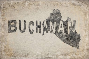 Liberya Buchanan Haritası ve Beyaz Harf Tasarımı