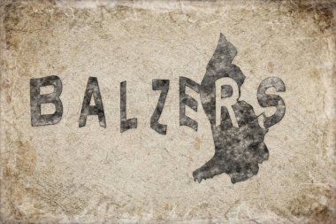 Lihtenştayn Balzers Haritası ve Beyaz Harf Tasarımı