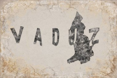 Lihtenştayn Vaduz Haritası ve Beyaz Harf Tasarımı