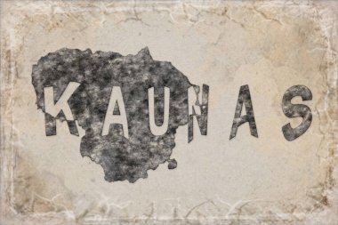 Litvanya Kaunas Haritası ve Beyaz Harf Tasarımı