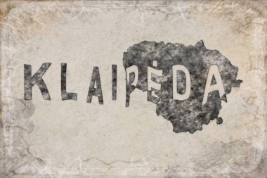 Litvanya Klaipeda Haritası ve Beyaz Harf Tasarımı