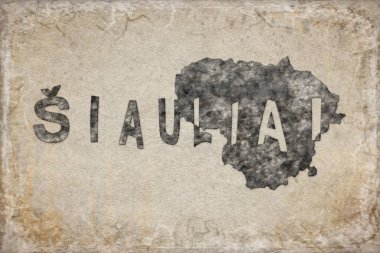 Litvanya Siauliai Haritası ve Beyaz Harf Tasarımı