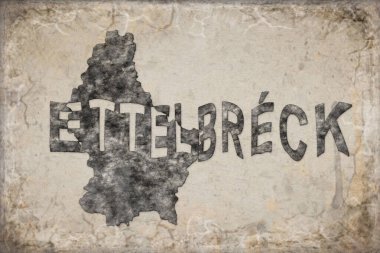 Lüksemburg Ettelbruck Haritası ve Beyaz Harf Tasarımı