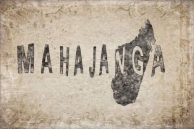 Madagaskar Mahajanga Haritası ve Beyaz Harf Tasarımı