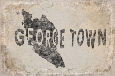 Malezya George Şehir Haritası ve Beyaz Harf Tasarımı