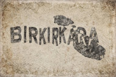 Malta Birkirkara Haritası ve Beyaz Harf Tasarımı