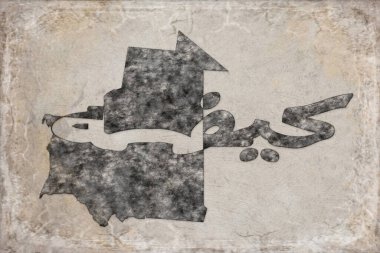 Moritanya Kiffa Haritası ve Beyaz Harf Tasarımı