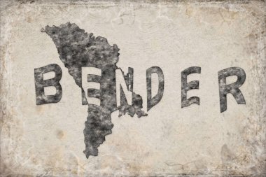 Moldova Bender Haritası ve Beyaz Harf Tasarımı