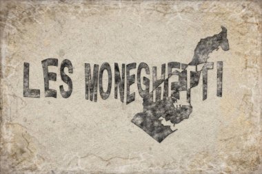 Monako Moneghetti Haritası ve Beyaz Harf Tasarımı
