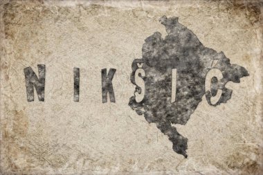 Karadağ Niksiç Beyazlar Üzerine Harita ve Harf Tasarımı