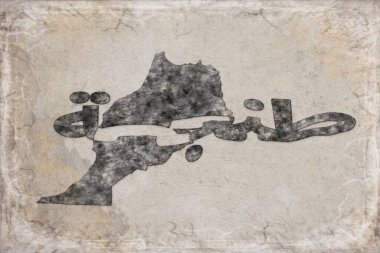 Fas Tangier Haritası ve Beyaz Harf Tasarımı