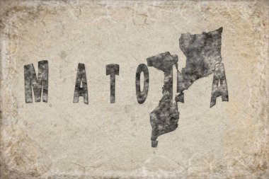 Mozambik Matola Haritası ve Beyaz Harf Tasarımı