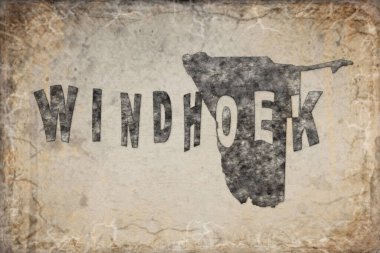 Namibya Windhoek Haritası ve Harf Tasarımı