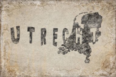 Hollanda Utrecht Haritası ve Beyaz Harf Tasarımı