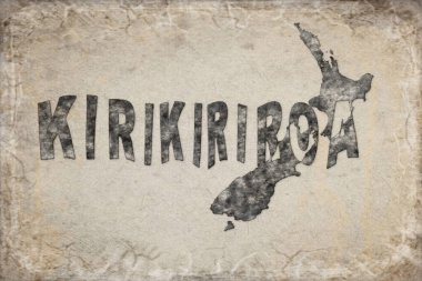 Yeni Zelanda Hamilton Haritası ve Beyaz Harf Tasarımı