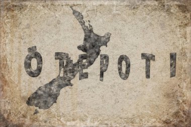 Yeni Zelanda Dunedin Haritası ve Beyaz Harf Tasarımı