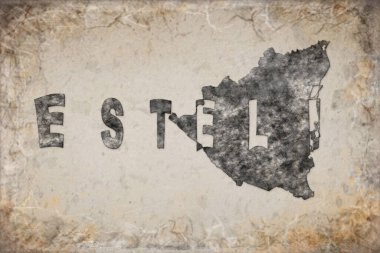 Nikaragua Esteli Haritası ve Beyaz Harf Tasarımı