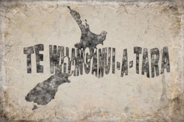 Yeni Zelanda Wellington Haritası ve Beyaz Harf Tasarımı