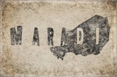 Nijer Maradi Haritası ve Beyaz Harf Tasarımı