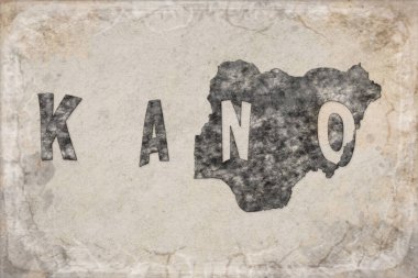 Nijerya Kano Haritası ve Beyaz Harf Tasarımı