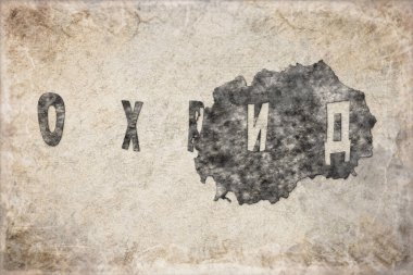 Kuzey Makedonya Ohri Haritası ve Beyaz Harf Tasarımı