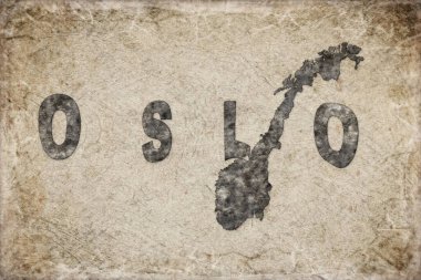 Norveç Oslo Haritası ve Beyaz Harf Tasarımı