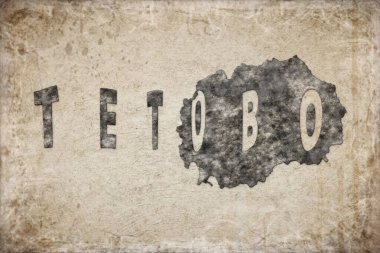 Kuzey Makedonya Kalkandelen Haritası ve Beyaz Harf Tasarımı