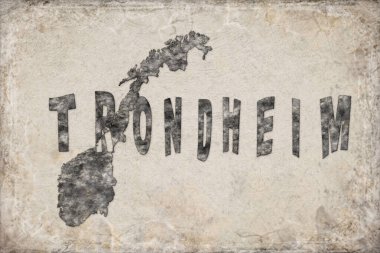 Norveç Trondheim Haritası ve Beyaz Harf Tasarımı