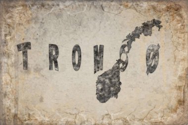 Norveç Tromso Haritası ve Beyaz Harf Tasarımı