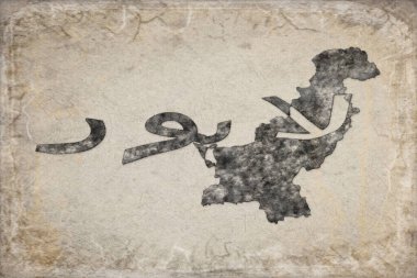 Pakistan Lahor Haritası ve Beyaz Harf Tasarımı