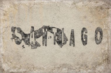 Panama Santiago Haritası ve Beyaz Harf Tasarımı