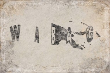 Papua Yeni Gine Wabag Haritası ve Beyaz Harf Tasarımı