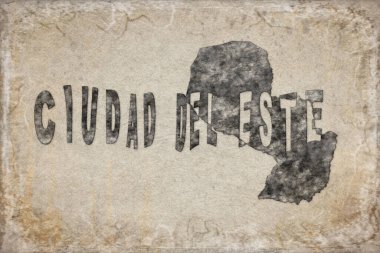 Paraguay Ciudad del Este Haritası ve Harf Tasarımı