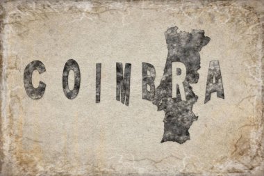 Portekiz Koimbra Haritası ve Beyaz Harf Tasarımı