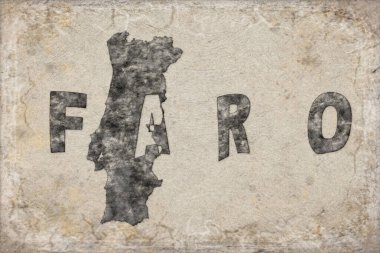 Portekiz Faro Haritası ve Beyaz Harf Tasarımı