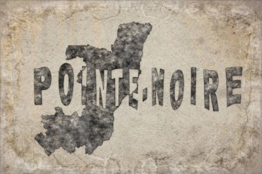 Kongo Pointe Noire Haritası ve Beyaz Harf Tasarımı Cumhuriyeti